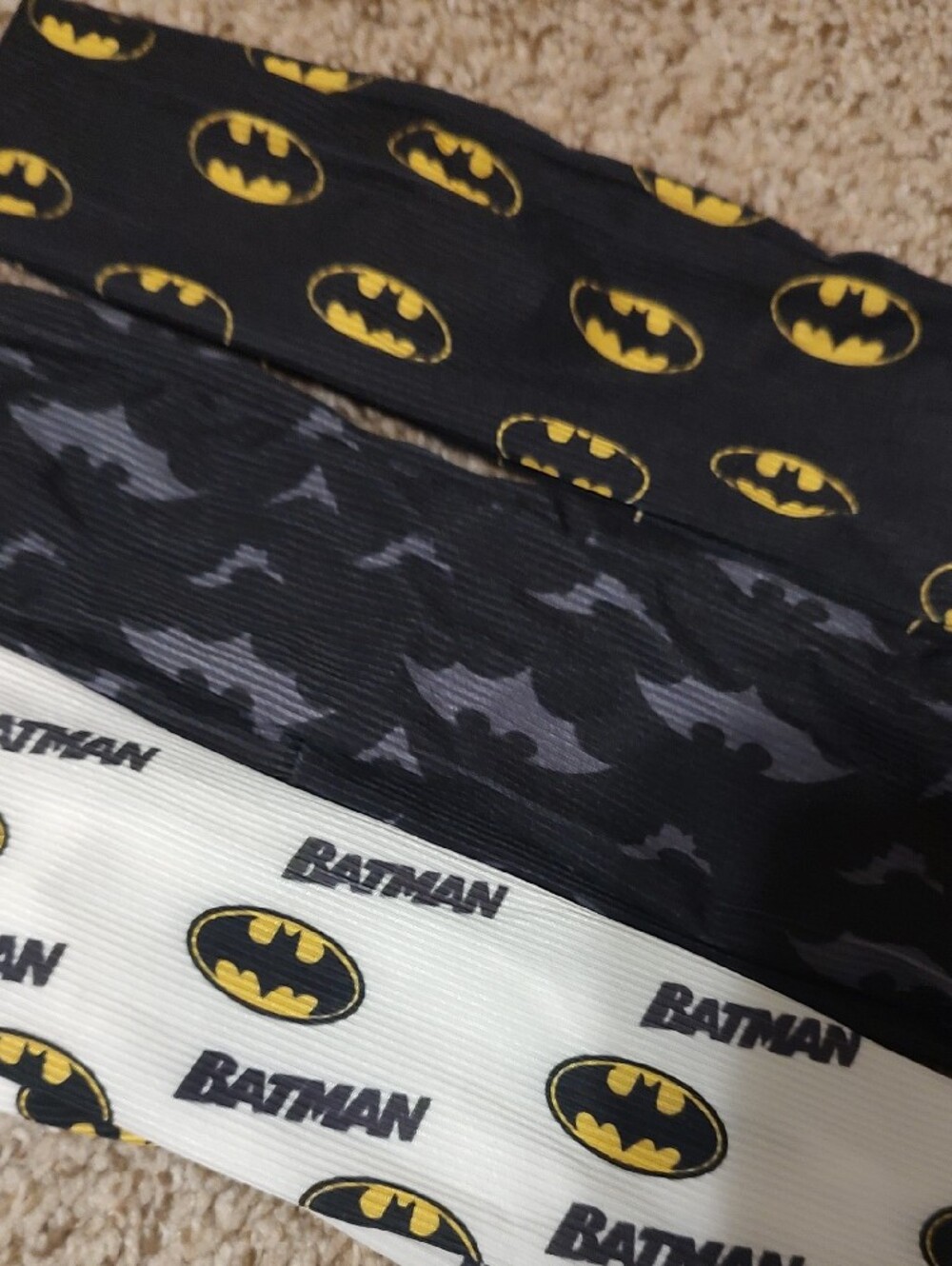 Batman Headbands Trio in Black, White, Yellow (3)
